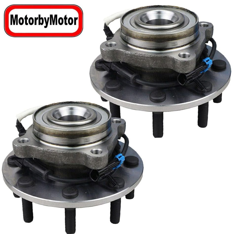 MotorbyMotor Front Wheel Bearing Fit GMC Sierra 3500, Chevy Silverado 3500 Wheel Hub 8 Lugs, w/ABS 515099  (2 Pack)