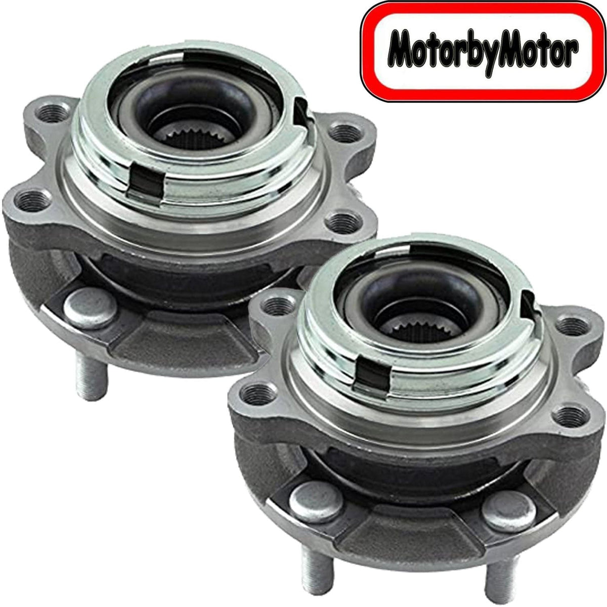 MotorbyMotor Front Wheel Bearing for Infiniti FX45 FX50 G37 M35 M37 M45 M56 Q40 Q50 Q60 Q70 Q70L QX50 QX70 Wheel Hub w/5 Lugs, AWD, 513335 (2Pack)