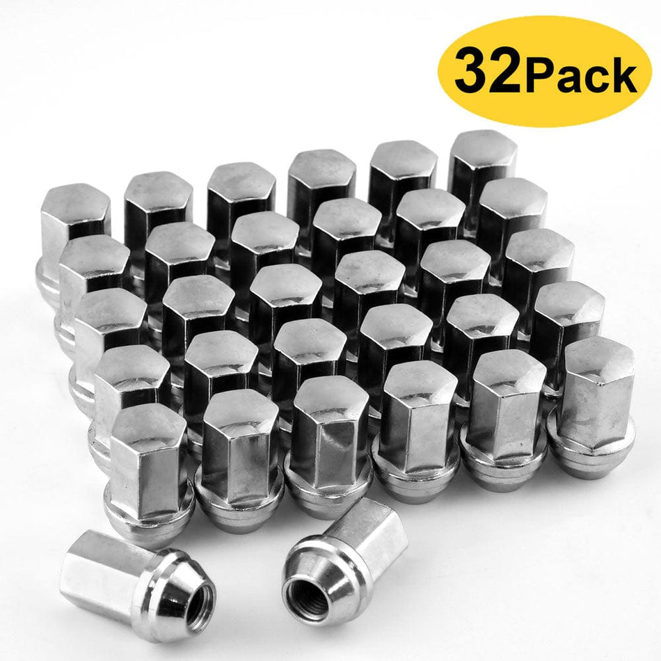 MotorbyMotor M14x1.5 Wheel Lug Nuts for Chevy GMC Cadillac Saturn Chrome
