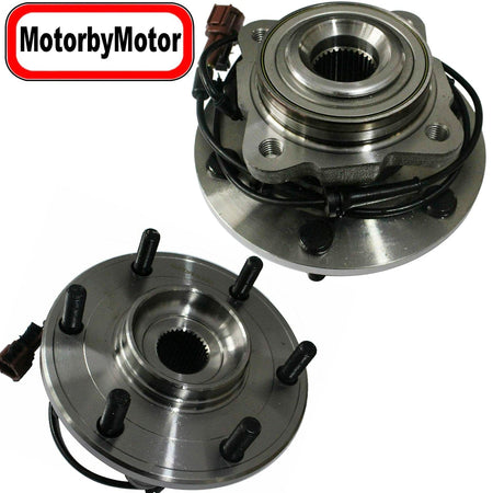 MotorbyMotor Rear Wheel Bearing For Infiniti QX56, Nissan Armada Nissan Pathfinder Wheel Hub w/6 Lugs, w/ABS-541004 (Set of 2)
