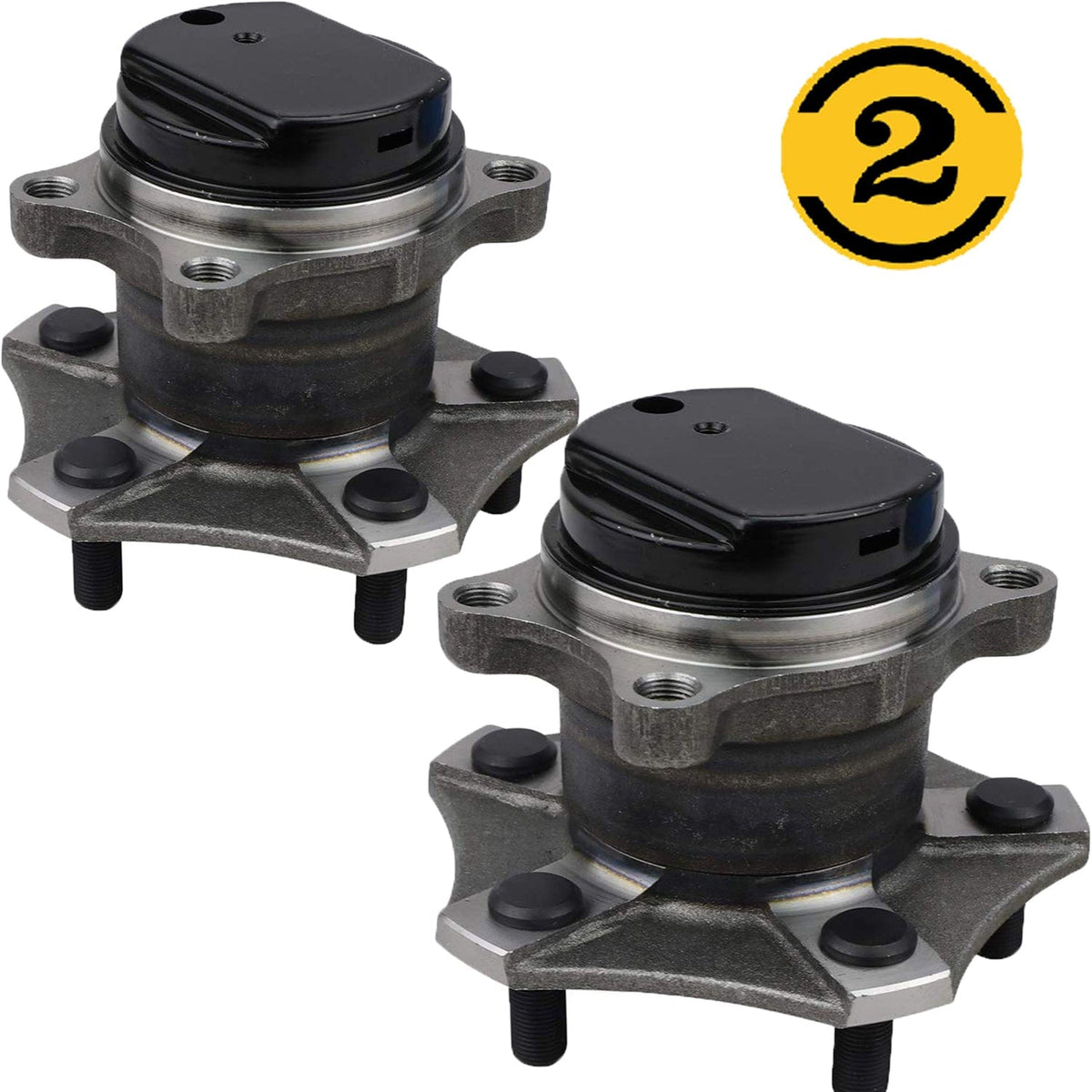 Rear Wheel Bearing Fit 2014 2015 Nissan Rogue Select, 2008-2012 Nissan Rogue Wheel Hub w/5 Lugs, FWD, 512398 (2 Pack)