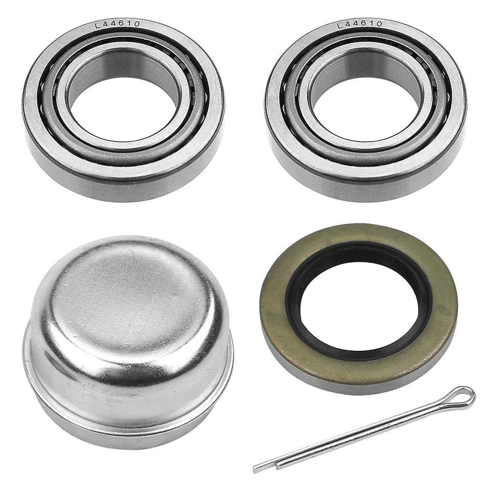 Trailer Bearing Repair Kit for 1-1/16" Tapered Spindles-L44643 Seal 1.250'' for 2000# EZ Lube Axles 1.00''