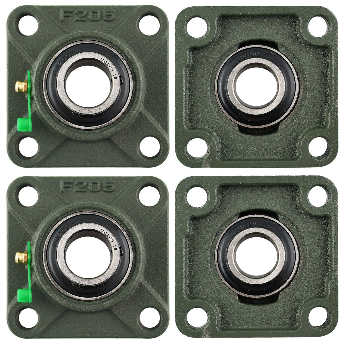 UCF205-16 Solid Pillow Block Flange Mounted Bearing-1 INCH Bore 4 Bolt -Self Aligning-Pillow Block Bearing-4Pack