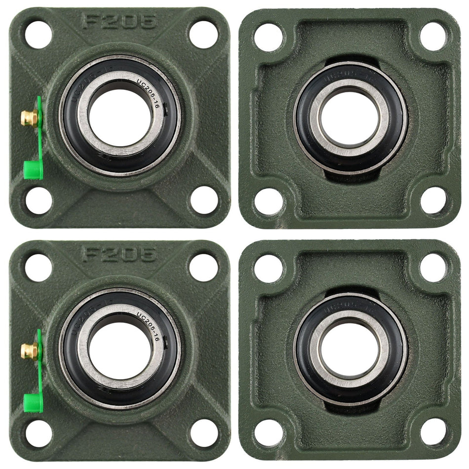 UCF205-16 Solid Pillow Block Flange Mounted Bearing-1 INCH Bore 4 Bolt -Self Aligning-Pillow Block Bearing-4Pack