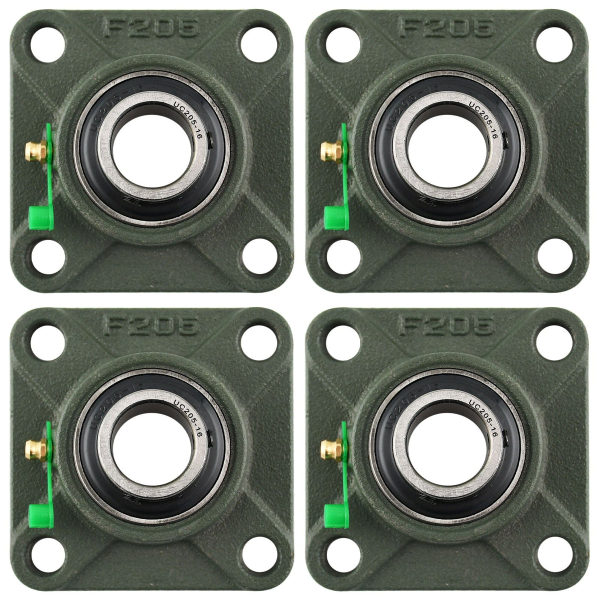 UCF205-16 Solid Pillow Block Flange Mounted Bearing-1 INCH Bore 4 Bolt -Self Aligning-Pillow Block Bearing-4Pack