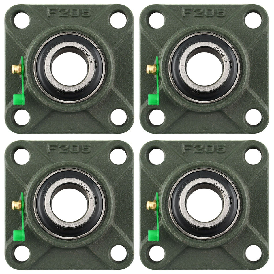 UCF205-16 Solid Pillow Block Flange Mounted Bearing-1 INCH Bore 4 Bolt -Self Aligning-Pillow Block Bearing-4Pack