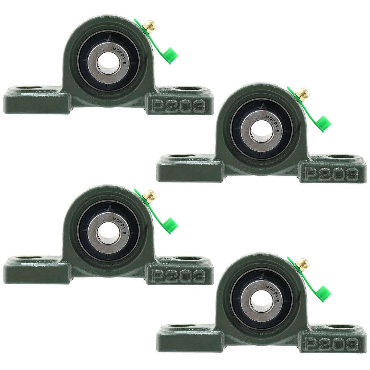 UCP201-8 Solid Pillow Block Flange Mounted Bearing-1/2" Bore 2 Bolt -Self Aligning-Pillow Block Bearing-4 Pack