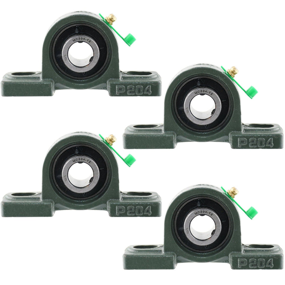 UCP204-12 Solid Pillow Block Flange Mounted Bearing-3/4" Bore 2 Bolt -Self Aligning-Pillow Block Bearing-4 Pack