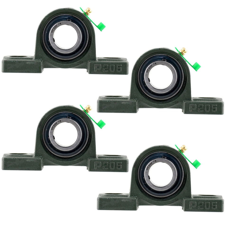 UCP205-16 Solid Pillow Block Flange Mounted Bearing-1'' Bore 2 Bolt -Self Aligning-Pillow Block Bearing-4Pack
