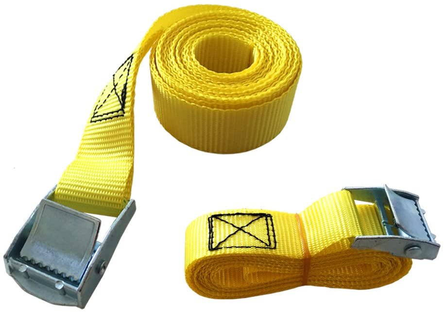 Heavy-Duty 8ft Lashing Straps - 750lbs Cargo Tie Down for Kayak & Roof Rack