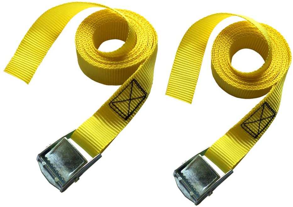 Heavy-Duty 8ft Lashing Straps - 750lbs Cargo Tie Down for Kayak & Roof Rack