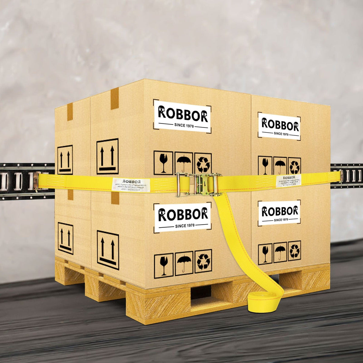 Robbor 2Pk E Track Ratchet Straps E Track Cargo Tie Downs,2x12 Heavy Duty Polyester Ratchet Tie Down Straps with ETrack Spring Fittings,Tie Down Motorcycle, Trailer,Trucks,Van Cargo Load