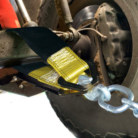 Robbor Axle Straps-2 Pk 36"x 2" Premium Car Axle Straps with D-Ring and Protective Sleeve 10,000 lb.Breaking Strength 3,333 lb.Working Load Idea for Low Applications