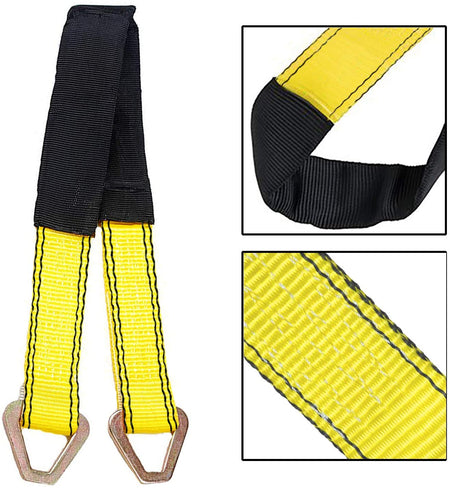 Robbor Axle Straps-2 Pk 36"x 2" Premium Car Axle Straps with D-Ring and Protective Sleeve 10,000 lb.Breaking Strength 3,333 lb.Working Load Idea for Low Applications