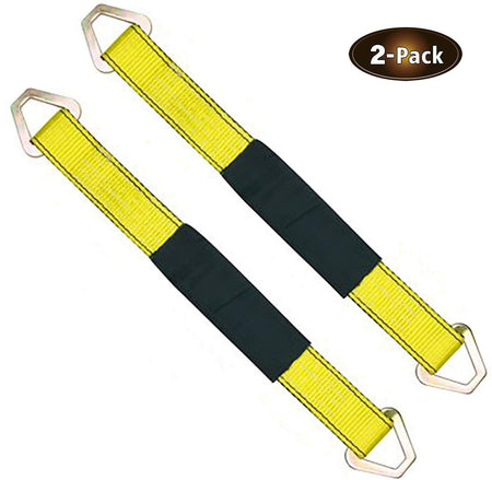 Robbor Axle Straps-2 Pk 36"x 2" Premium Car Axle Straps with D-Ring and Protective Sleeve 10,000 lb.Breaking Strength 3,333 lb.Working Load Idea for Low Applications