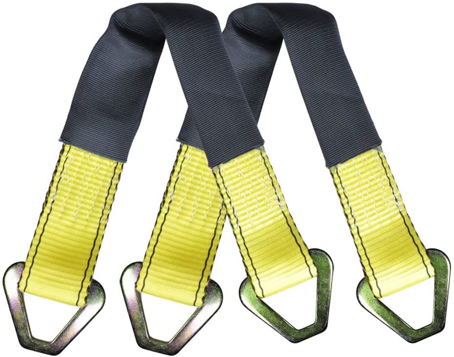 Robbor Axle Straps-4 Pk 24"x 2" Premium Car Axle Straps with D-Ring and Protective Sleeve 10,000 lb.Breaking Strength 3.333 lb.Working Load Idea for Low Applications