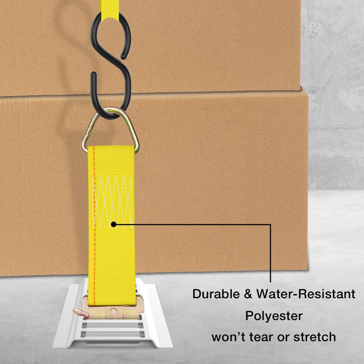 Robbor E Track Straps 2 in. x 6 in. E Track Tie Off Strap Rope with E-Track and D-Ring for Load Securement Tiedown in Pickups, Trailers, Trucks, Boats, Vans, Cars