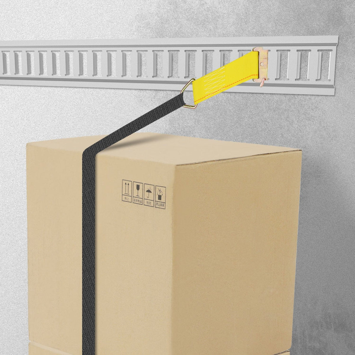 Robbor E Track Straps 2 in. x 6 in. E Track Tie Off Strap Rope with E-Track and D-Ring for Load Securement Tiedown in Pickups, Trailers, Trucks, Boats, Vans, Cars