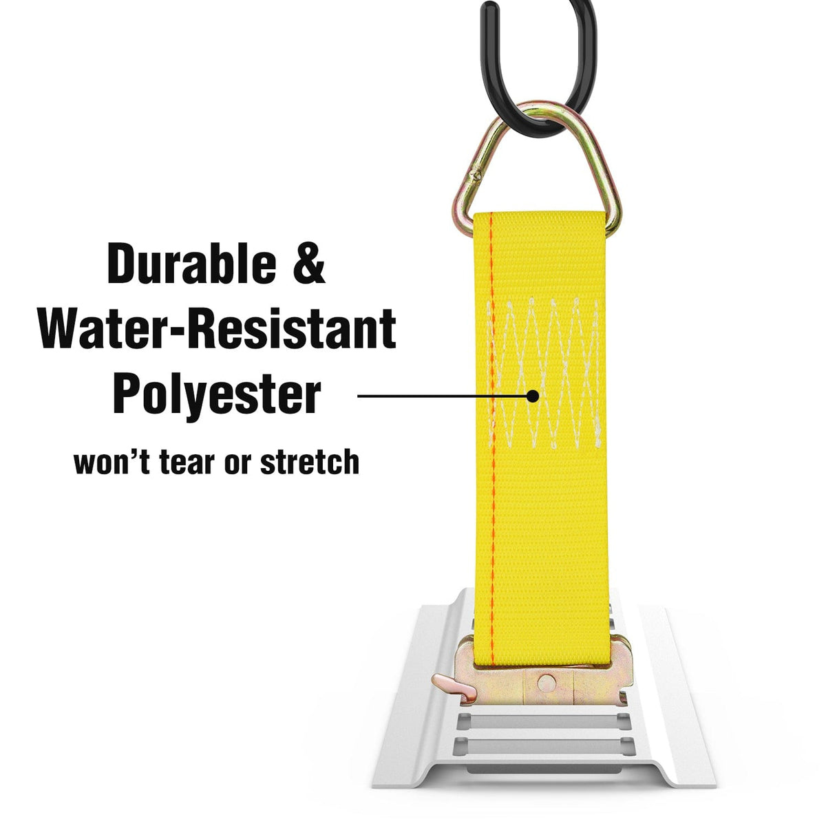 Robbor E Track Straps 2 in. x 6 in. E Track Tie Off Strap Rope with E-Track and D-Ring for Load Securement Tiedown in Pickups, Trailers, Trucks, Boats, Vans, Cars