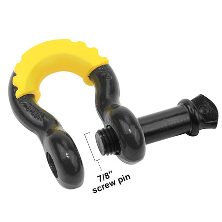 Robbor D Ring Shackles 3/4 inch D Shackles 57,000Ibs BS with 7/8"Screw Pin and Shackle Isolator & Washers Heavy Duty Anchor Clevis Shackles for Tow Strap,Winch,Off Road,Pickup,Vehicle Recovery