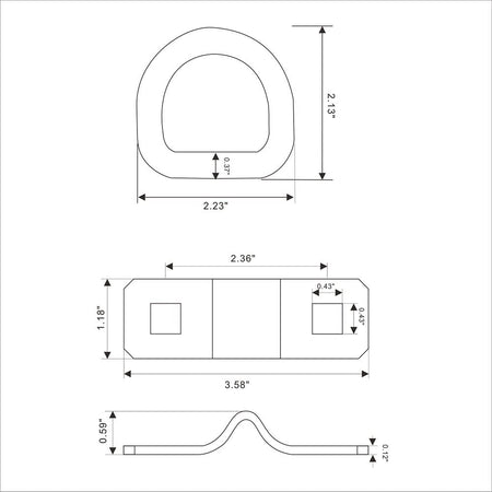 Robbor D Ring,Tie Down Anchor 4 Pk Surface Mount Tie Down Ring Heavy Duty 6000 Pound Breaking Strength Super Strong Forged Steel for Trailer Cargo Control, Tying Down Motor Bikers,ATV's