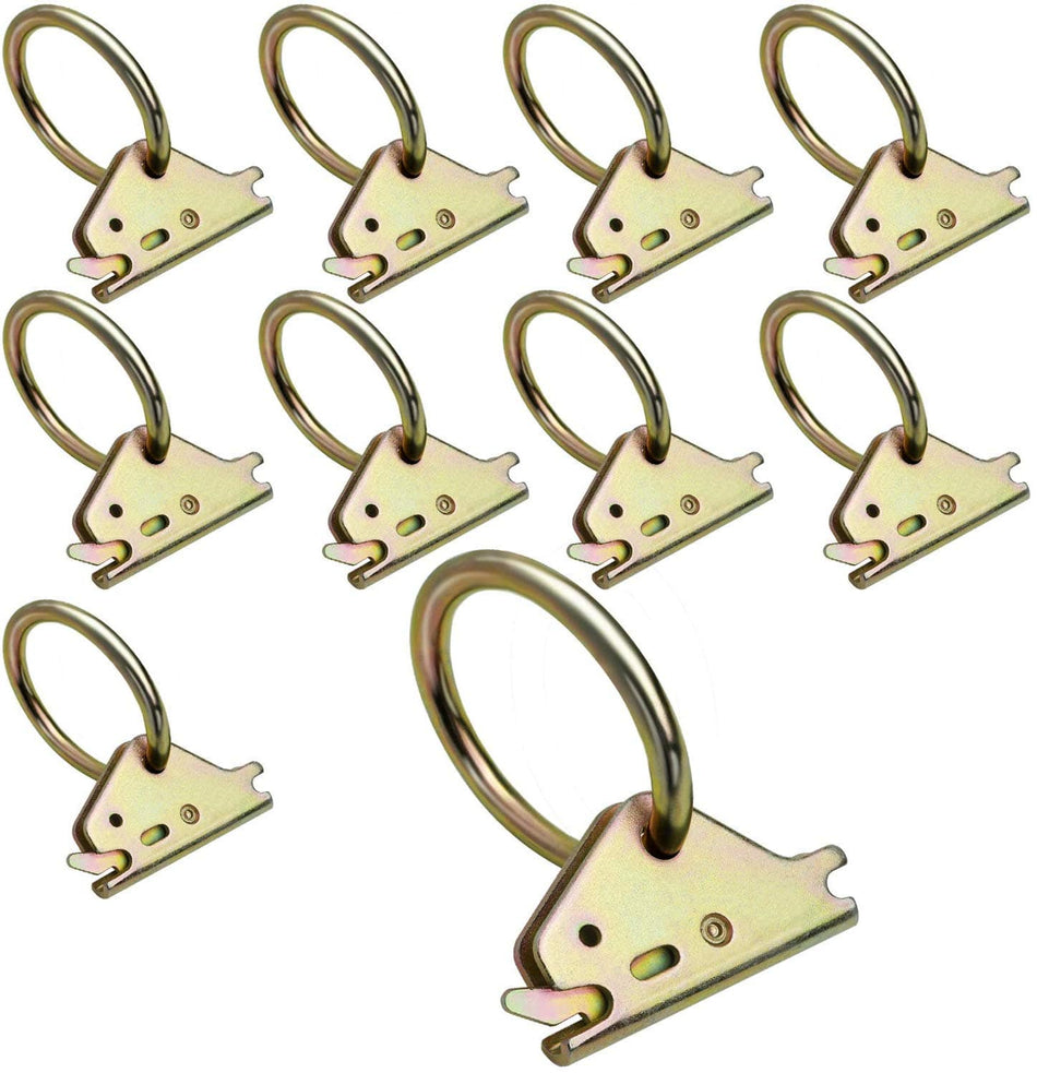 Robbor E-Track Ring Tie Down Anchors 10 Packs E-Track O Ring Perfect E-Tracking Fittings Multi-Purpose E Track Tie Downs Secure Cargo in Enclosed/Flatbed Trailers, Trucks,Van