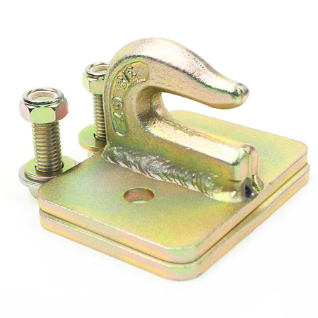 Robbor Grab Hook 3/8 in Bolt-on Grab Hook Grade 70 Forged Steel Tow Hook Work Well for Tractor Bucket, RV, UTV,Truck with Backer Plate and Hardware -2 PK