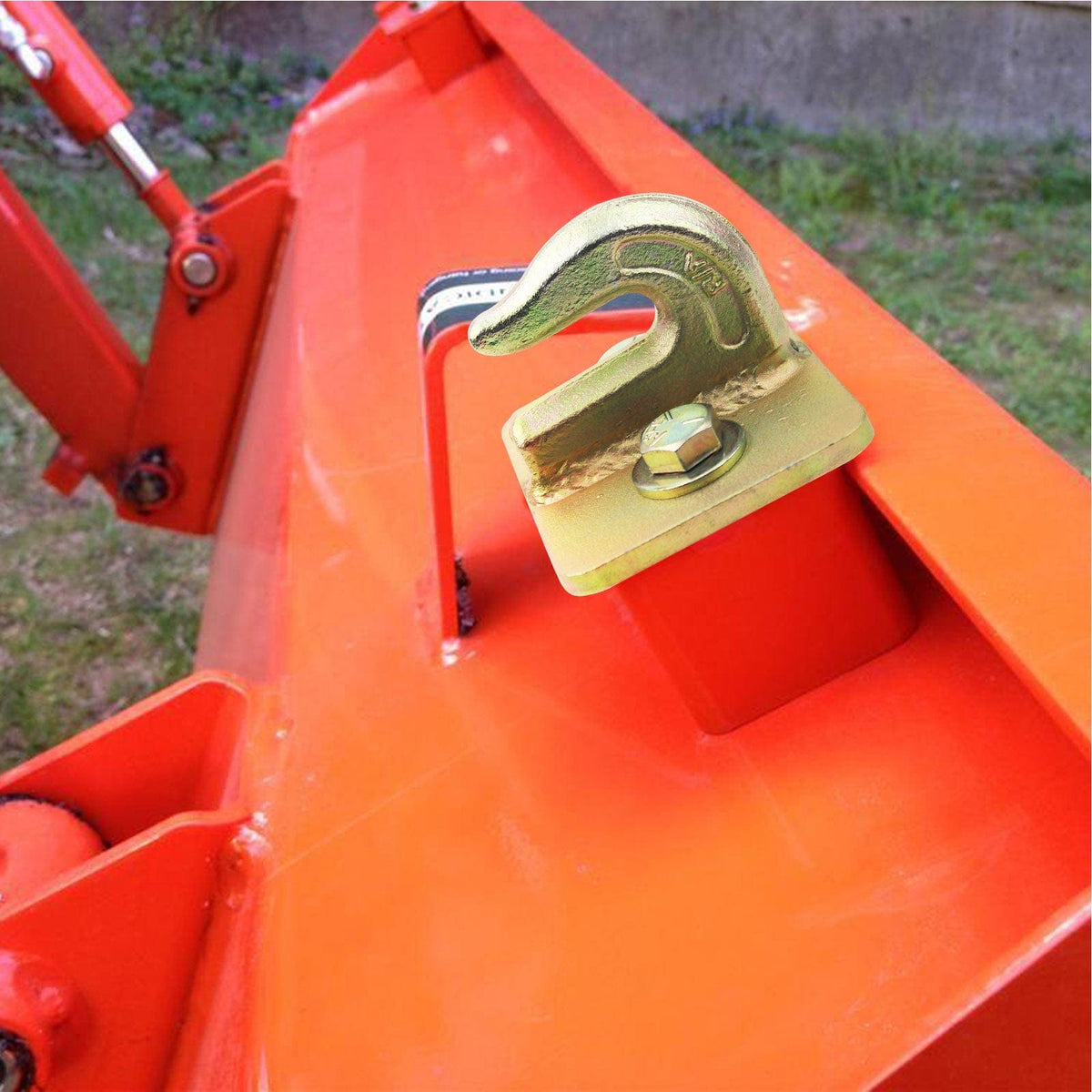 Robbor Grab Hook 5/16 in Bolt-on Grab Hook Grade 70 Forged Steel Tow Hook Work Well for Tractor Bucket, RV, UTV,Truck with Backer Plate and Hardware -2 PK