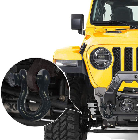 Shackles 3/4"(2 Pack) Robbor D-ring Shackle Rugged 28.5 Ton (57,000 Lbs) Maximum Break Strength 4.75 Ton (9500 lbs) Capacity-Heavy Duty Tow Shackles Perfect Jeep D Ring Shackles&Other Vehicle Recovery