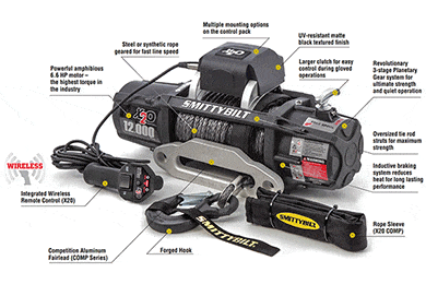 Smittybilt Gen 2 X20 17.5k Winch - X20 Gen2 17,500 lb Winch