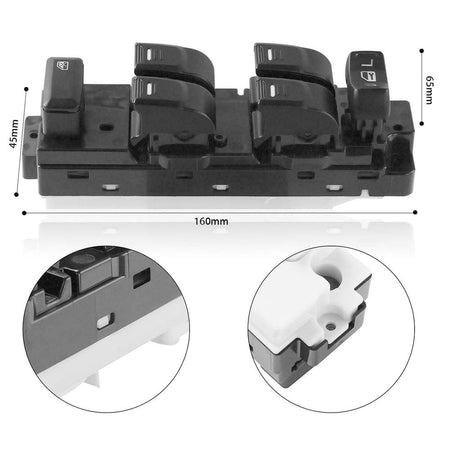 Power Window Switch Front Left Fit Chevrolet Colorado,GMC Canyon, Hummer H3 H3T,Isuzu I-350 I-370, 25779767-Black